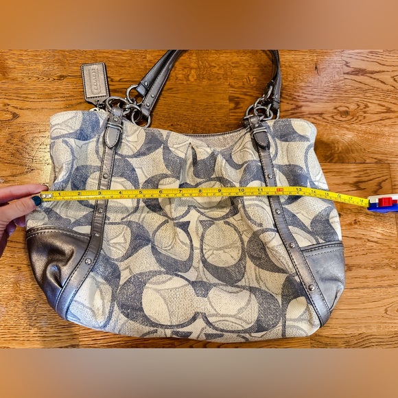 Coach Alexandra Signature Blue, White and Silver Chain Shoulder Bag - Picture 5 of 16